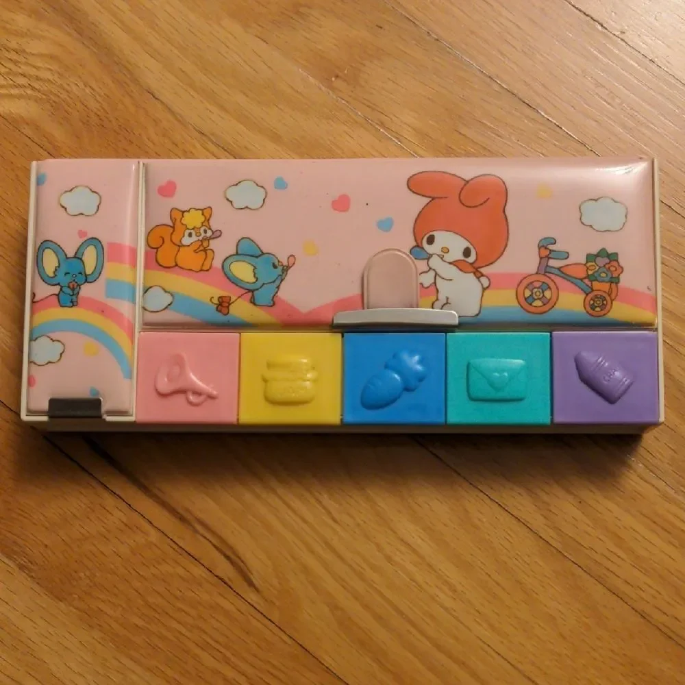 RARE Vintage 1980's Sanrio Colorful My Melody-Themed double sided pencil case
